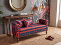 Aztec Pattern Storage Sofa Bench | Red Blue Hallway Trunk Seat, STORAGE 253
